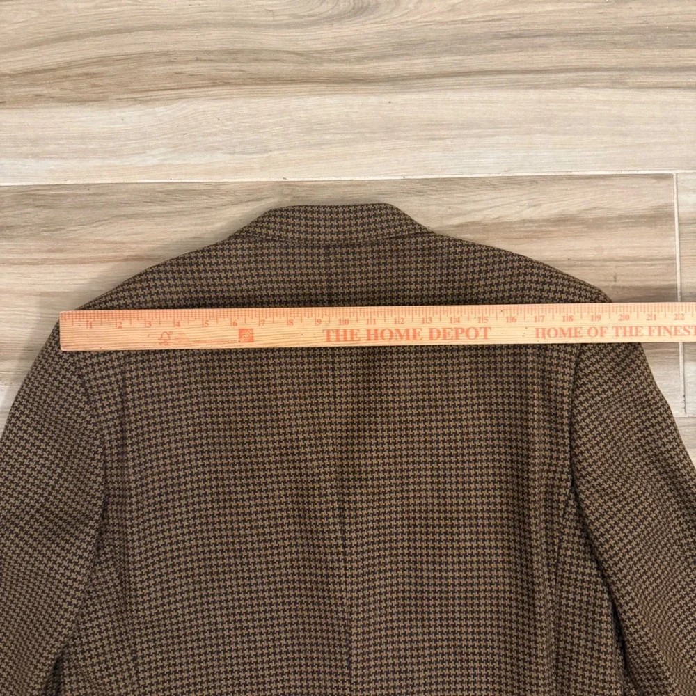 Vintage CANALI Sport Coat Jacket Men 42S EU 52C Brown Wool Houndstooth 3 Button